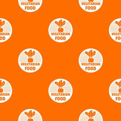 Poster - Vegetarian food pattern vector orange for any web design best