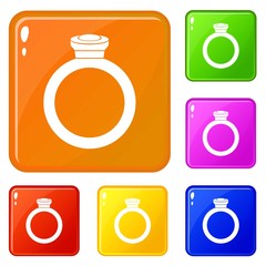 Poster - Ring icons set collection vector 6 color isolated on white background