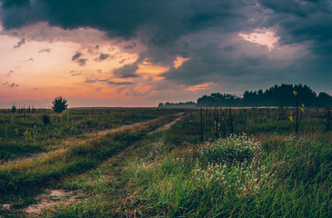 Cloudy sky in autumn morning