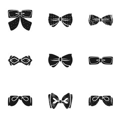 Poster - Elegant bow tie icon set. Simple set of 9 elegant bow tie vector icons for web design isolated on white background