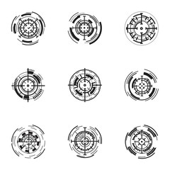 Poster - Weapon target icon set. Simple set of 9 weapon target vector icons for web design isolated on white background