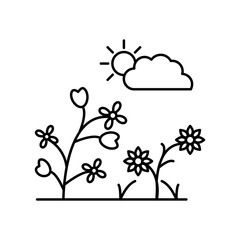 Wall Mural - Flower park landscape summer line icon. Element of landscapes icon