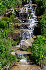 Sticker - Wasserfall auf dem Varnous, im Nationalpark Prespa, Griechenland - cascade on Mt. Varnous in Prespa National Park