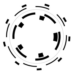 Leinwandbilder - Random circles with dashed lines, Randomness, circular concept