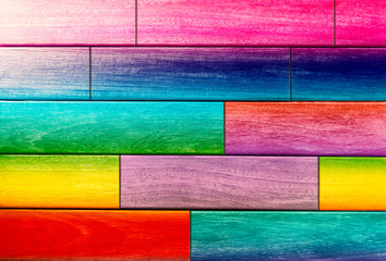 wooden surface in different colors created with planks, background