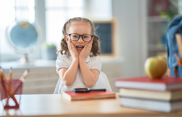 Wall Mural - Kid is learning in class