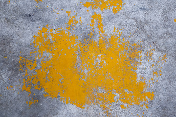 Wall Mural - grunge concrete wall yellow color for texture background