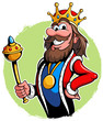 © Matt - Illustration of a king with the golden scepter, vector king cartoon character.