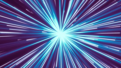 Poster - Technology Loop line futuristic speed of light explosion in galaxy motion background. 4K Colorful Creative Tunnel Flight Through Seamless loop Graphic Animation.