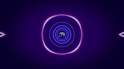 Poster - Glowing digital spectrum animation background. Animation. Abstract sound track animation