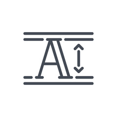 Poster - Text editing line icon. Spelling lesson vector outline sign.