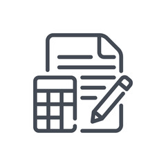Poster - Calculation line icon. Examination vector outline sign.