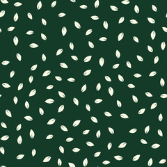 Wall Mural - Leaves on Green Background Modern Seamless Pattern