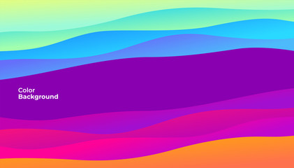 Poster - Colorful abstract curve banner. Trend gradient. Fluid shapes composition.