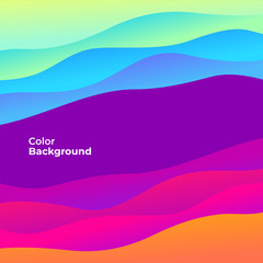 Poster - Colorful abstract curve banner. Trend gradient. Fluid shapes composition.