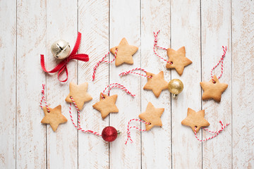 Canvas Print - Christmas star shaped cookies