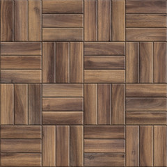 Wall Mural - Seamless texture of dark wooden parquet. High resolution pattern of checkered wood