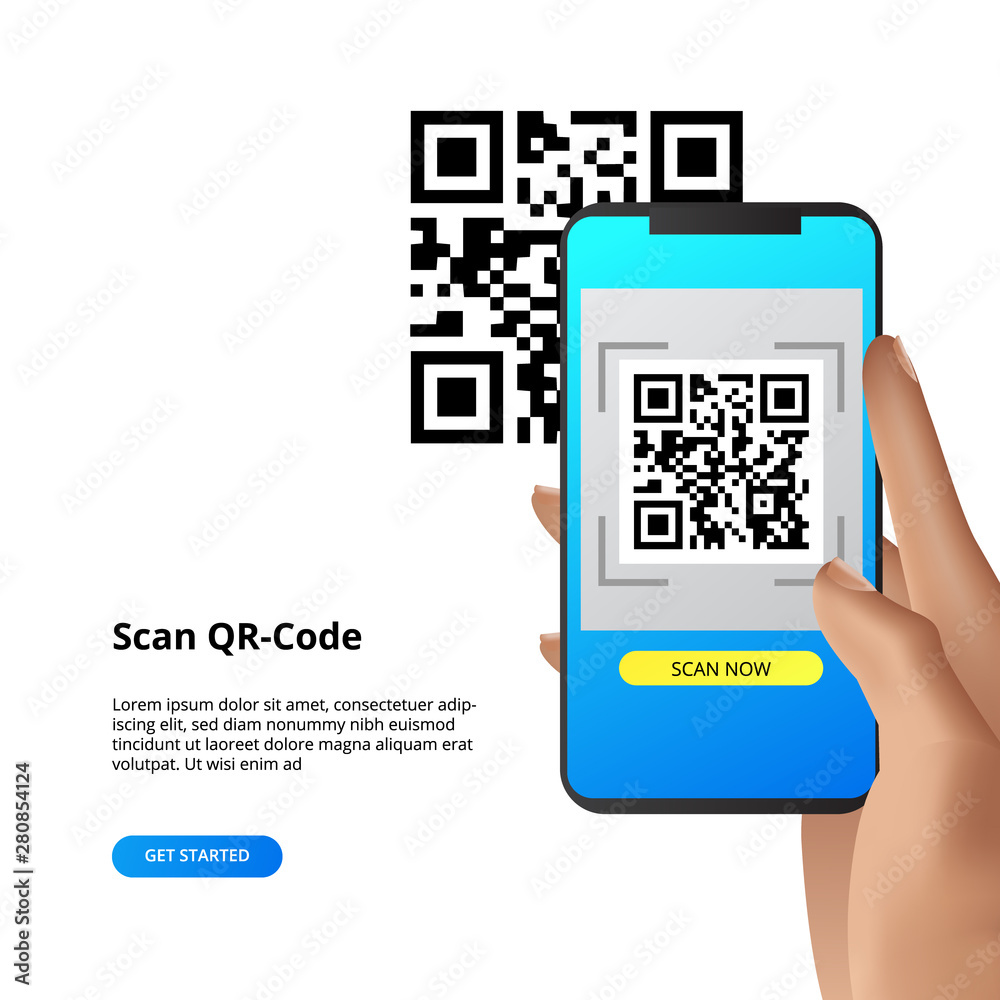 QR code scanning camera smartphone concept for payment or everything ...