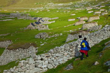 Pueblo de St. Kilda. Village Bay. Isla St. Kilda. Outer Hebrides. Scotland, UK