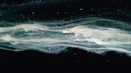 Wall Mural - Abstract stardust smokey wave particles. Nano dynamic flow with particles.