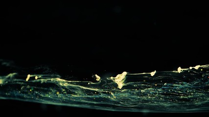 Wall Mural - Abstract stardust smokey wave particles. Nano dynamic flow with particles.