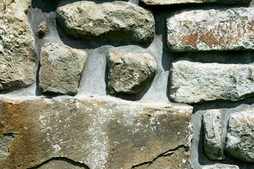 texture of masonry, a fragment of a stone wall of an ancient temple of the 10th century, background, backdrop