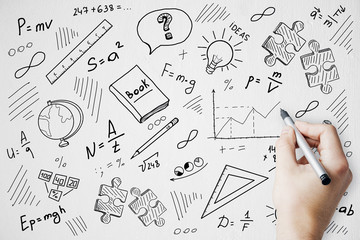 College and science concept