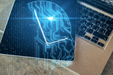 Leinwandbilder - AI and robotics concept