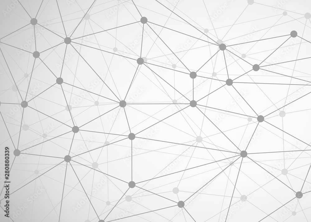 Abstract technology background with connecting dots and lines. Data and ...