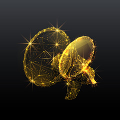 Aufkleber - Gold marketing research low poly wireframe illustration