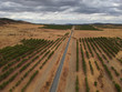 Aerial view from a big road in the countryside with clouds in background. Alentejo, Portugal