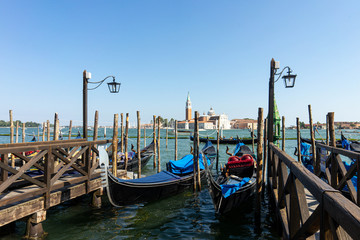 Gondel, Steg, Italien, Venedig, Schiffe, Boote, Lampen, Meer, Salzwasser, wasser, Parken, Hintergrund