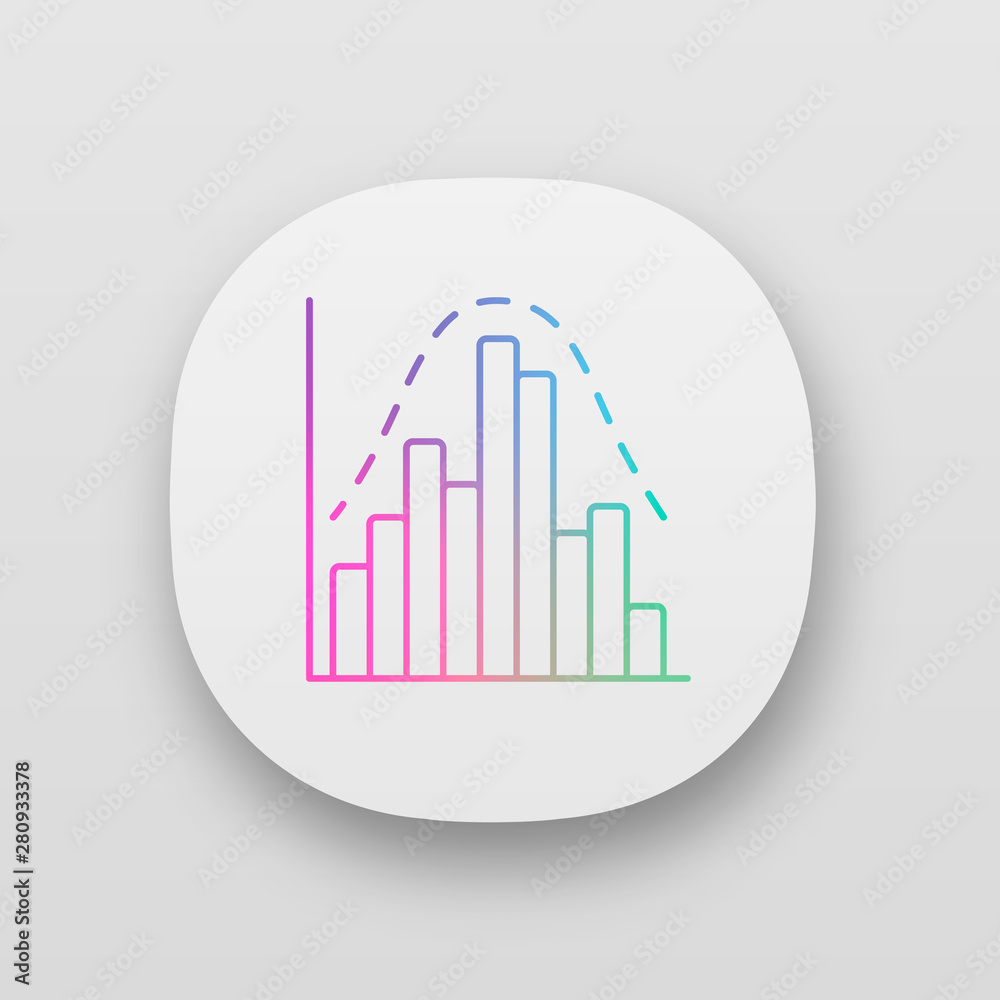 Histogram app icon. Diagram. Business trade info. Financial analytics ...
