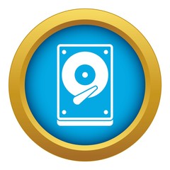 Poster - HDD icon blue vector isolated on white background for any design