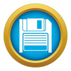 Poster - Magnetic diskette icon blue vector isolated on white background for any design