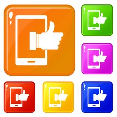Poster - Super phone icons set collection vector 6 color isolated on white background