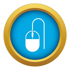 Poster - Computer mouse icon blue vector isolated on white background for any design