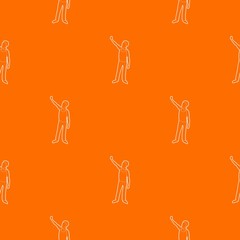 Wall Mural - Man protest on the street pattern vector orange for any web design best
