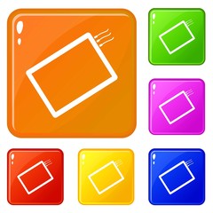 Poster - One phone icons set collection vector 6 color isolated on white background