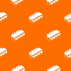 Poster - Long meet table pattern vector orange for any web design best