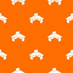 Poster - Office table pattern vector orange for any web design best