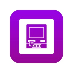 Poster - ATM bank cash machine icon digital purple for any design isolated on white vector illustration