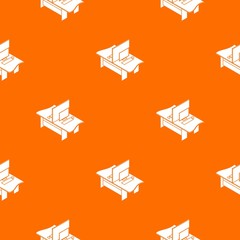 Poster - Double office table pattern vector orange for any web design best