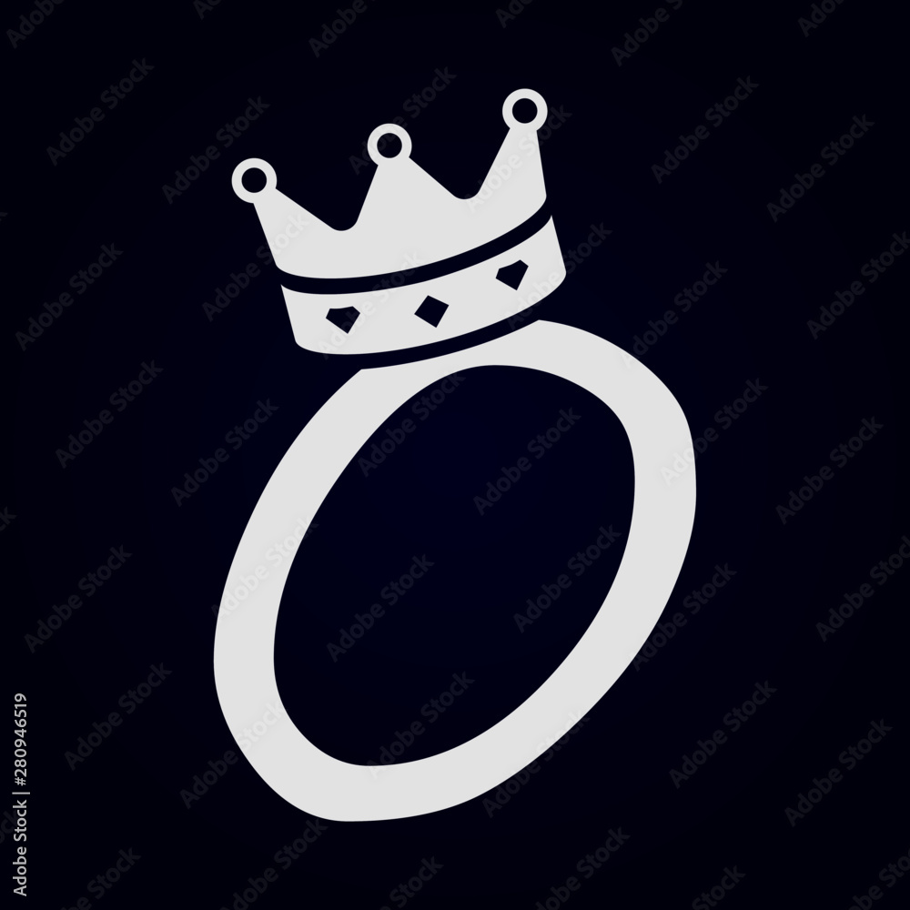 Vector de Stock Caligrafía de la letra O con corona en la parte superior |  Adobe Stock, image size:1000x1000