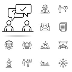 Fototapete - Contact, question icon. Universal set of professional seo for website design and development, app development