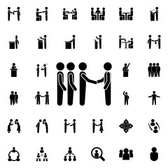 Poster - Admission icon. Universal set of conversation for website design and development, app development