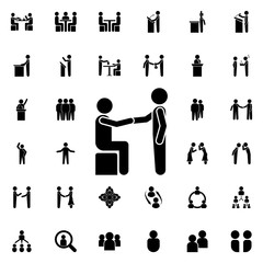 Poster - Help rise icon. Universal set of conversation for website design and development, app development