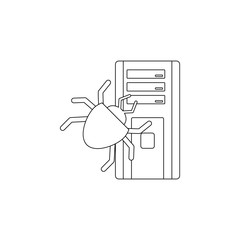 Aufkleber - beetle and computer icon. Element of virus antivirus for mobile concept and web apps icon. Outline, thin line icon for website design and development, app development