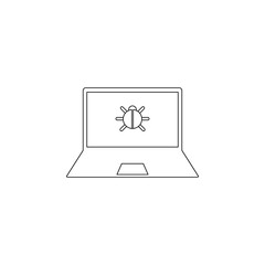 Aufkleber - beetle in laptop icon. Element of virus antivirus for mobile concept and web apps icon. Outline, thin line icon for website design and development, app development