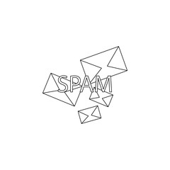 Aufkleber - The spam of the letter icon. Element of virus antivirus for mobile concept and web apps icon. Outline, thin line icon for website design and development, app development